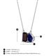 4 - Arika 1.23 ctw Emerald Shape Red Garnet with Pear Shape Created Blue Sapphire Toi Et Moi Women Pendant Necklace 