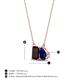 4 - Arika 1.23 ctw Emerald Shape Red Garnet with Pear Shape Created Blue Sapphire Toi Et Moi Women Pendant Necklace 