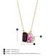 4 - Arika 1.23 ctw Emerald Shape Red Garnet with Pear Shape Created Pink Sapphire Toi Et Moi Women Pendant Necklace 