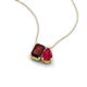 3 - Arika 1.23 ctw Emerald Shape Red Garnet with Pear Shape Created Ruby Toi Et Moi Women Pendant Necklace 