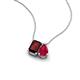 3 - Arika 1.23 ctw Emerald Shape Red Garnet with Pear Shape Created Ruby Toi Et Moi Women Pendant Necklace 