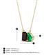 4 - Arika 1.11 ctw Emerald Shape Red Garnet with Pear Shape Created Emerald Toi Et Moi Women Pendant Necklace 