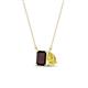 1 - Arika 1.23 ctw Emerald Shape Red Garnet with Pear Shape Created Yellow Sapphire Toi Et Moi Women Pendant Necklace 