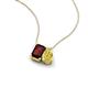 3 - Arika 1.23 ctw Emerald Shape Red Garnet with Pear Shape Created Yellow Sapphire Toi Et Moi Women Pendant Necklace 