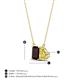 4 - Arika 1.23 ctw Emerald Shape Red Garnet with Pear Shape Created Yellow Sapphire Toi Et Moi Women Pendant Necklace 