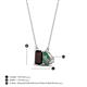 4 - Arika 1.27 ctw Emerald Shape Red Garnet with Pear Shape Created Alexandrite Toi Et Moi Women Pendant Necklace 