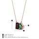 4 - Arika 1.27 ctw Emerald Shape Red Garnet with Pear Shape Created Alexandrite Toi Et Moi Women Pendant Necklace 