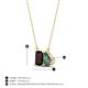 4 - Arika 1.27 ctw Emerald Shape Red Garnet with Pear Shape Created Alexandrite Toi Et Moi Women Pendant Necklace 