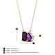 4 - Arika 1.18 ctw Emerald Shape Red Garnet with Pear Shape Amethyst Toi Et Moi Women Pendant Necklace 