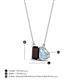 4 - Arika 1.13 ctw Emerald Shape Red Garnet with Pear Shape Aquamarine Toi Et Moi Women Pendant Necklace 