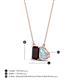 4 - Arika 1.13 ctw Emerald Shape Red Garnet with Pear Shape Aquamarine Toi Et Moi Women Pendant Necklace 