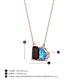 4 - Arika 1.28 ctw Emerald Shape Red Garnet with Pear Shape Blue Topaz Toi Et Moi Women Pendant Necklace 