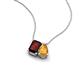 3 - Arika 1.18 ctw Emerald Shape Red Garnet with Pear Shape Citrine Toi Et Moi Women Pendant Necklace 