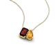 3 - Arika 1.18 ctw Emerald Shape Red Garnet with Pear Shape Citrine Toi Et Moi Women Pendant Necklace 