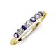 3 - Vivian 3.00 mm Iolite and Diamond 7 Stone Wedding Band 