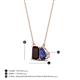 4 - Arika 1.13 ctw Emerald Shape Red Garnet with Pear Shape Iolite Toi Et Moi Women Pendant Necklace 