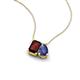 3 - Arika 1.13 ctw Emerald Shape Red Garnet with Pear Shape Iolite Toi Et Moi Women Pendant Necklace 