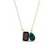 1 - Arika 1.28 ctw Emerald Shape Red Garnet with Pear Shape London Blue Topaz Toi Et Moi Women Pendant Necklace 