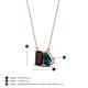 4 - Arika 1.28 ctw Emerald Shape Red Garnet with Pear Shape London Blue Topaz Toi Et Moi Women Pendant Necklace 