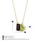 4 - Arika 1.28 ctw Emerald Shape Red Garnet with Pear Shape Peridot Toi Et Moi Women Pendant Necklace 