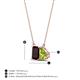 4 - Arika 1.28 ctw Emerald Shape Red Garnet with Pear Shape Peridot Toi Et Moi Women Pendant Necklace 