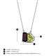 4 - Arika 1.28 ctw Emerald Shape Red Garnet with Pear Shape Peridot Toi Et Moi Women Pendant Necklace 