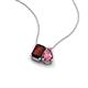 3 - Arika 1.23 ctw Emerald Shape Red Garnet with Pear Shape Pink Tourmaline Toi Et Moi Women Pendant Necklace 