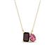 1 - Arika 1.23 ctw Emerald Shape Red Garnet with Pear Shape Pink Tourmaline Toi Et Moi Women Pendant Necklace 