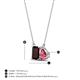 4 - Arika 1.23 ctw Emerald Shape Red Garnet with Pear Shape Pink Tourmaline Toi Et Moi Women Pendant Necklace 