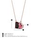 4 - Arika 1.23 ctw Emerald Shape Red Garnet with Pear Shape Pink Tourmaline Toi Et Moi Women Pendant Necklace 