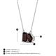 4 - Arika 1.33 ctw Emerald Shape with Pear Shape Red Garnet Toi Et Moi Women Pendant Necklace 