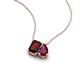 3 - Arika 1.33 ctw Emerald Shape Red Garnet with Pear Shape Rhodolite Garnet Toi Et Moi Women Pendant Necklace 