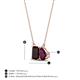 4 - Arika 1.33 ctw Emerald Shape Red Garnet with Pear Shape Rhodolite Garnet Toi Et Moi Women Pendant Necklace 