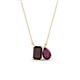 1 - Arika 1.33 ctw Emerald Shape Red Garnet with Pear Shape Rhodolite Garnet Toi Et Moi Women Pendant Necklace 