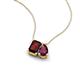 3 - Arika 1.33 ctw Emerald Shape Red Garnet with Pear Shape Rhodolite Garnet Toi Et Moi Women Pendant Necklace 