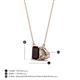 4 - Arika 1.13 ctw Emerald Shape Red Garnet with Pear Shape Smoky Quartz Toi Et Moi Women Pendant Necklace 