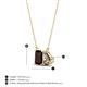 4 - Arika 1.13 ctw Emerald Shape Red Garnet with Pear Shape Smoky Quartz Toi Et Moi Women Pendant Necklace 