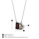 4 - Arika 1.13 ctw Emerald Shape Red Garnet with Pear Shape Smoky Quartz Toi Et Moi Women Pendant Necklace 