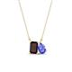 1 - Arika 1.23 ctw Emerald Shape Red Garnet with Pear Shape Tanzanite Toi Et Moi Women Pendant Necklace 