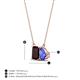4 - Arika 1.23 ctw Emerald Shape Red Garnet with Pear Shape Tanzanite Toi Et Moi Women Pendant Necklace 