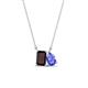 1 - Arika 1.23 ctw Emerald Shape Red Garnet with Pear Shape Tanzanite Toi Et Moi Women Pendant Necklace 