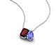 3 - Arika 1.23 ctw Emerald Shape Red Garnet with Pear Shape Tanzanite Toi Et Moi Women Pendant Necklace 