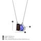 4 - Arika 1.23 ctw Emerald Shape Red Garnet with Pear Shape Tanzanite Toi Et Moi Women Pendant Necklace 