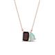 1 - Arika 1.03 ctw Emerald Shape Red Garnet with Pear Shape Opal Toi Et Moi Women Pendant Necklace 