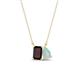 1 - Arika 1.03 ctw Emerald Shape Red Garnet with Pear Shape Opal Toi Et Moi Women Pendant Necklace 