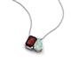 3 - Arika 1.03 ctw Emerald Shape Red Garnet with Pear Shape Opal Toi Et Moi Women Pendant Necklace 