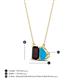 4 - Arika 1.03 ctw Emerald Shape Red Garnet with Pear Shape Turquoise Toi Et Moi Women Pendant Necklace 