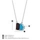 4 - Arika 1.03 ctw Emerald Shape Red Garnet with Pear Shape Turquoise Toi Et Moi Women Pendant Necklace 