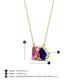 4 - Arika 1.05 ctw Emerald Shape Pink Tourmaline with Pear Shape Created Blue Sapphire Toi Et Moi Women Pendant Necklace 