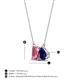 4 - Arika 1.05 ctw Emerald Shape Pink Tourmaline with Pear Shape Created Blue Sapphire Toi Et Moi Women Pendant Necklace 